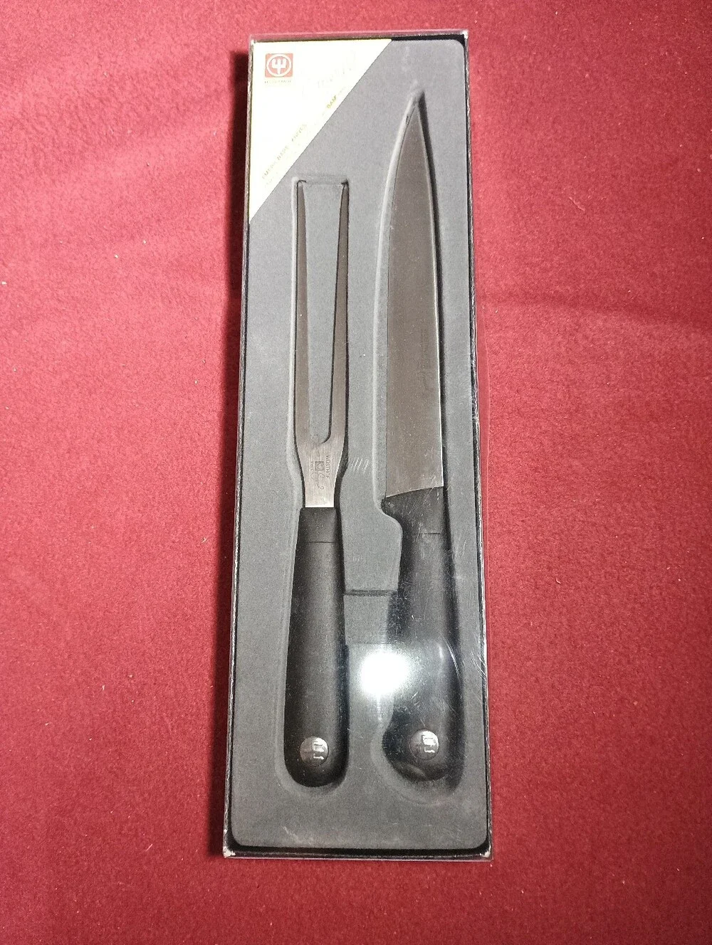 Brand New Wusthof Emeril Emerilware Carving Knife & Fork Set 4120E 4407E - Picture 1 of 10